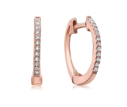 Prong set diamond huggies