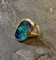 Boulder opal ring