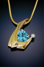 BlueTopazDiamonPendant