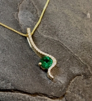 Emerald Squiggle pendant