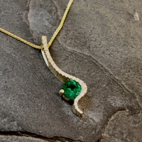 Emerald Squiggle pendant